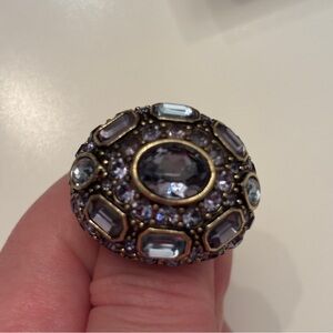 Heidi Daus Gorgeous Ring with Purple and Blue Crystals
